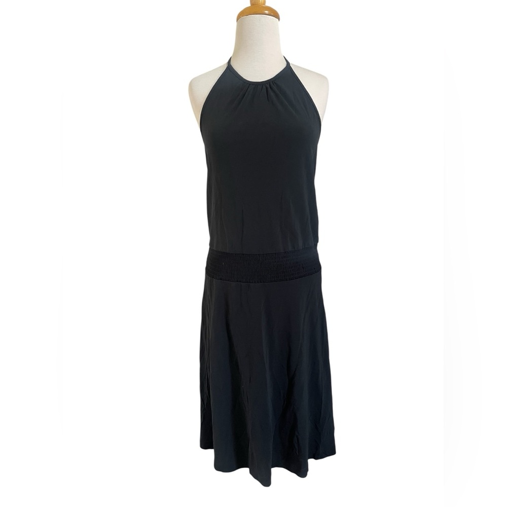 Banana Republic Y2K Slinky Black Halter Dress
